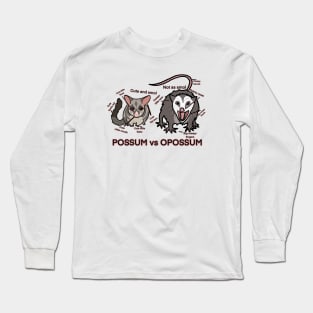 Possum vs Opossum Long Sleeve T-Shirt